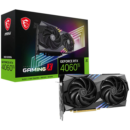 Видеокарта MSI GeForce RTX 4060 Ti 8192Mb, Gaming X 8G (RTX 4060 Ti Gaming X 8G) 1xHDMI, 3xDP, Ret