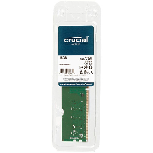Модуль памяти DIMM 16Gb DDR4 PC25600 3200MHz Crucial (CT16G4DFRA32A)