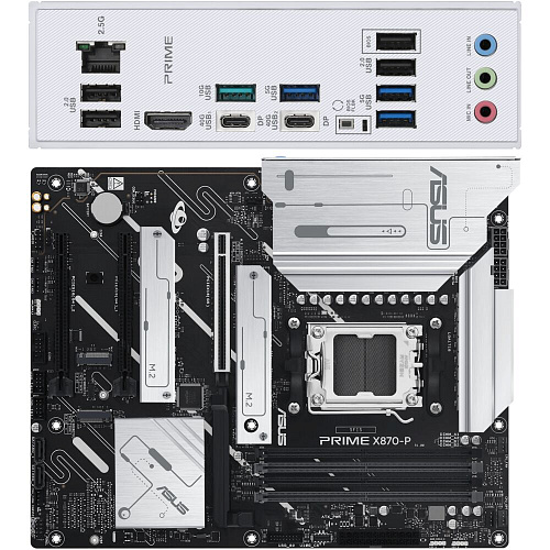 Материнская плата ASUS Prime X870-P X870 Socket AM5 4xDDR5, 2xSATA3, RAID, 4xM.2, 3xPCI-E16x, 4xUSB3.2, 2xUSB3.2 Type C, DP, HDMI, 2.5Glan, ATX