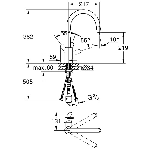 Смеситель для кухни Grohe Eurostyle Cosmopolitan 31482002
