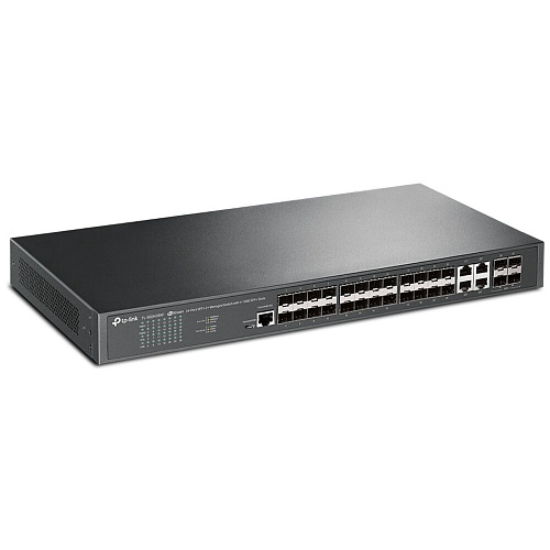 Коммутатор TP-LINK TL-SG3428XF JetStream уровня 2+,  20xSFP, 4x10GbSFP+, 4xcomboSFP/LAN