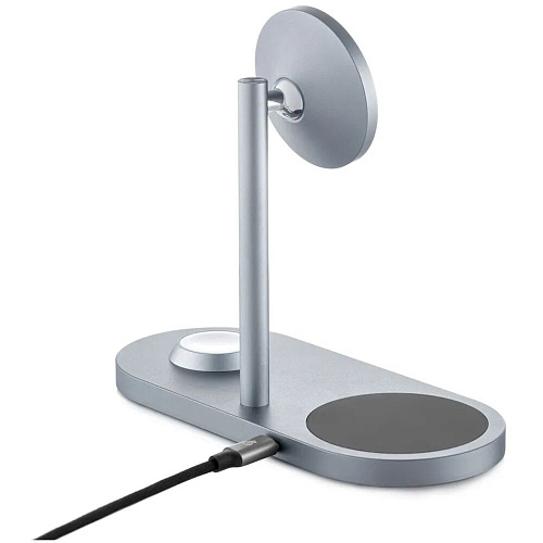 Беспроводная зарядная панель 3 в 1 Для IPhone, Apple Watch, Airpods uBear Stage Pro 30W Grey УЦЕНКА
