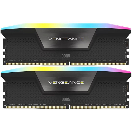 Модуль памяти DIMM 128Gb 2х64Gb DDR5 PC51200 6400MHz Corsair Vengeance RGB Black (CMH128GX5M2B6400C42)