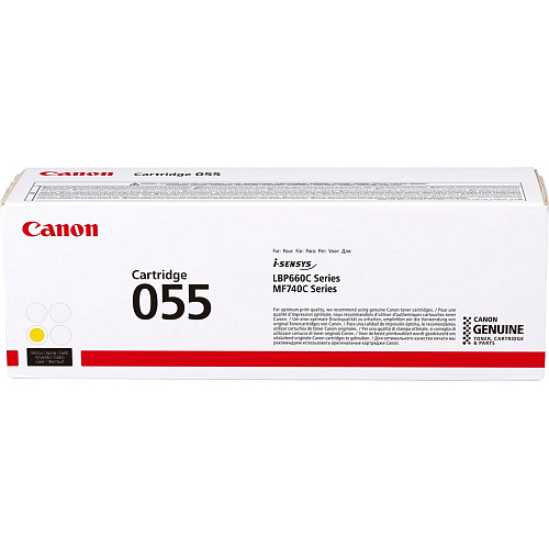 Картридж Canon 055 Y Yellow для Canon MF746Cx/MF744Cdw/MF742Cdw/LBP664Cx/663Cdw (2100стр.)