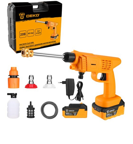 Мойка высокого давления Deko DKCW25, 40 бар, 2x4.0Ач 063-4314