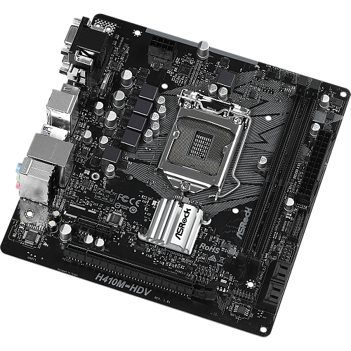 Материнская плата ASRock H410M-HDV H410 Socket-1200 2xDDR4, 4xSATA3, 1xPCI-E16x, 2xUSB3.2, D-Sub, DVI-D, HDMI, Glan, mATX