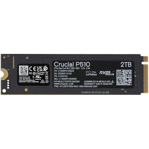 Внутренний SSD-накопитель 2000Gb Crucial P510 (CT2000P510SSD8) M.2 2280 PCIe NVMe 5.0 x4