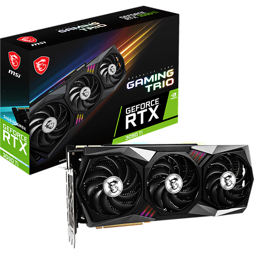 Видеокарта MSI GeForce RTX 3090 Ti 24576Mb, Gaming Trio (RTX 3090 Ti Gaming Trio 24G) 1xHDMI, 3xDP, Ret