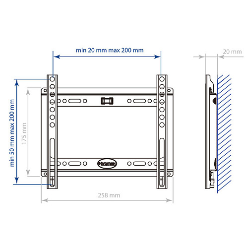 Кронштейн фиксированный Kromax IDEAL-5 new 15-47' до 35кг Vesa до 200x200 белый