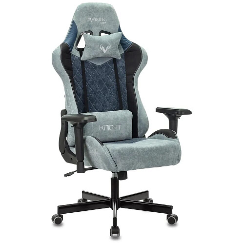 Кресло для геймера Zombie VIKING 7 KNIGHT Fabric голубой ткань/эко.кожа с подголов. крестов. металл