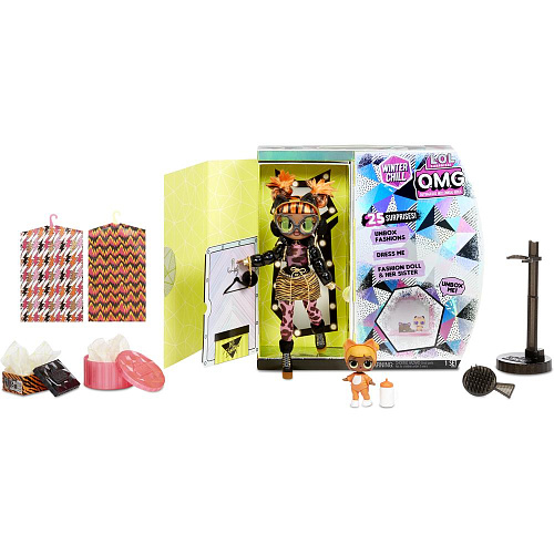 Кукла - сюрприз L.O.L. MGA Original OMG Winter Chill Missy Meow and Baby Cat 570271