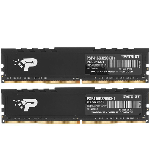 Модуль памяти DIMM 16Gb 2х8Gb DDR4 PC25600 3200MHz Patriot Memory Signature Line Premium (PSP416G3200KH1)