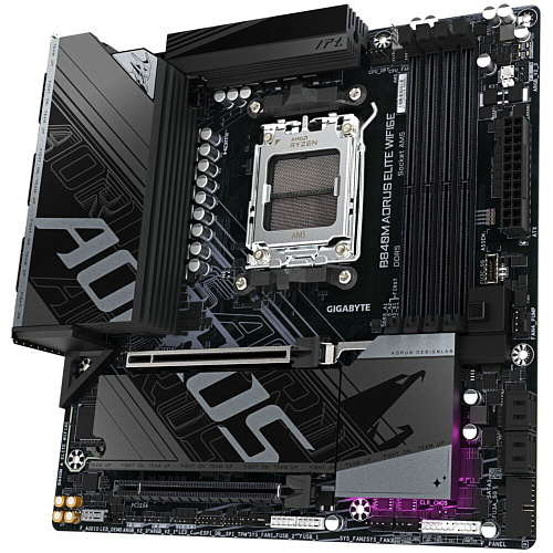 Материнская плата Gigabyte B840M AORUS Elite WiFi6E Socket-AM5 AMD B840 4xDDR5, 4xSATA3, RAID, 2xM.2, 2xPCI-E16x, 3xUSB3.2, 1xUSB3.2 Type C, DP, HDMI, WiFi Glan mATX