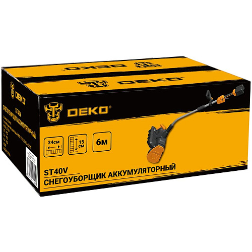 Аккумуляторный снегоуборщик Deko ST40V, 2*4.0Ач, 2*ЗУ 063-4442