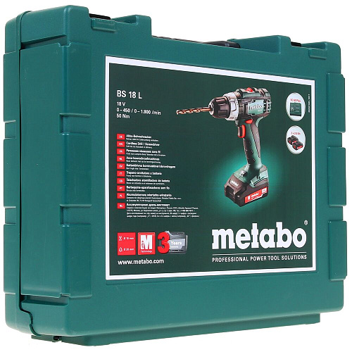 Аккумуляторная дрель-шуруповерт Metabo BS 18 L 2.0Ah x2 Case 602321500