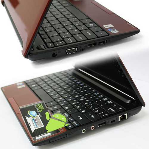 Нетбук Acer Aspire One D AOD255-2DQrr Atom-N450/1Gb/250Gb/W7ST 32 + Android/10"/Cam/red (LU.SDQ0D.056)