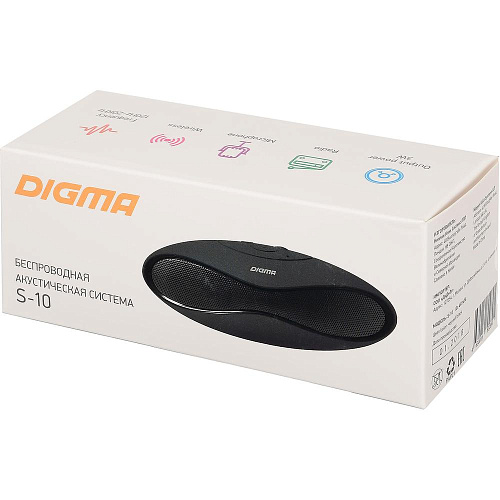 Портативная bluetooth-колонка Digma S-10 Black