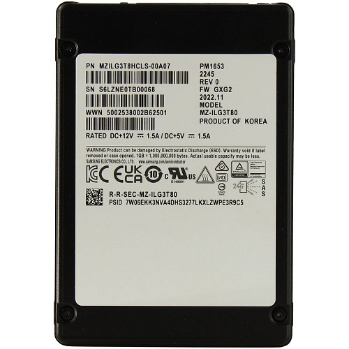 Внешний SSD-накопитель 3,84Tb Samsung (MZILG3T8HCLS-00A07) SAS PM1653