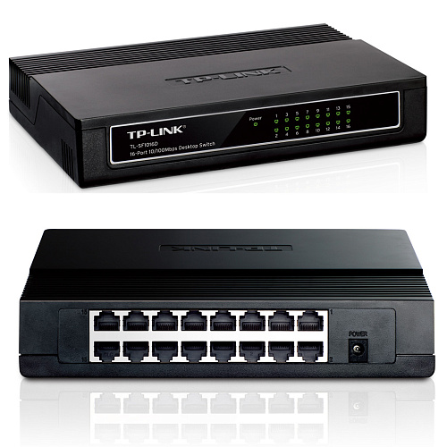Коммутатор TP-LINK TL-SF1016D неуправляемый 16 портов 10/100Мбит/с