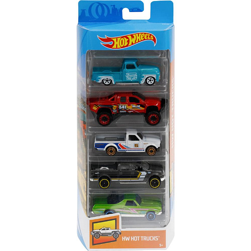 Mattel Hot Wheels 1806/FYL18 Подарочный набор из 5 машинок (HW Hot Trucks)