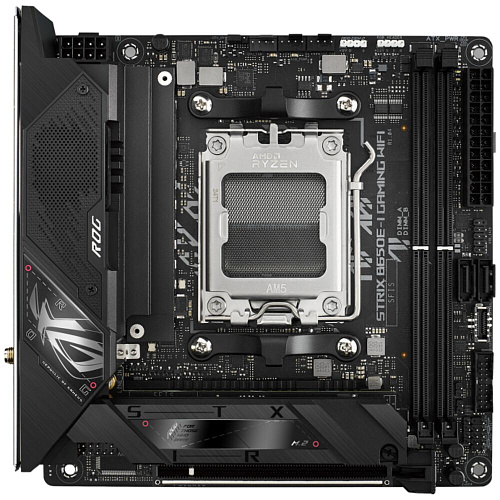 Материнская плата ASUS ROG Strix B650E-I Gaming WiFi B650 Socket AM5 2xDDR5, 2xSATA3, RAID, 2xM.2, 1xPCI-E16x, 4xUSB3.2, 2xUSB3.2 Type C, HDMI, Wi-Fi, 2.5Glan, mini-ITX