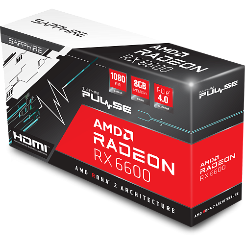 Видеокарта Sapphire 8192Mb RX 6600 Pulse 8G (11310-01-20G) 3xDP, HDMI, Ret