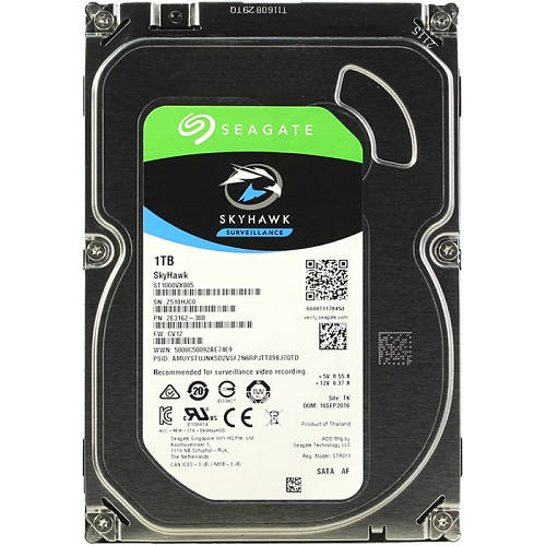 Внутренний жесткий диск 3,5" 1Tb Seagate (ST1000VX005) 64Mb 5900rpm SATA3 SkyHawk