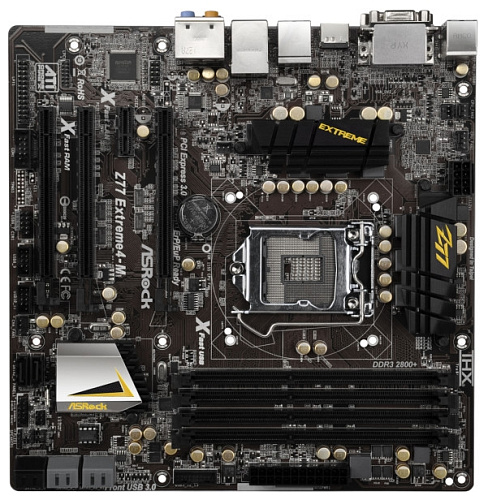 Материнская плата ASRock Z77 EXTREME4-M Z77 Socket-1155 4xDDR3, 4xSATA3, 3xPCI-E16x 3.0, 4xUSB3.0, 1xeSATA, GbLAN mATX