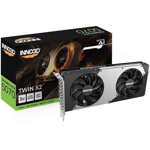 Видеокарта Inno3D GeForce RTX 5070 12288Mb, Twin X2 OC 12 Gb (N50702-12D7X-195064N) 1xHDMI, 3xDP, Ret