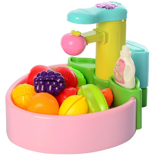 Junfa Toys "Раковина для кухни с краном" индукционная, эл/мех, 17 пр QF26245P