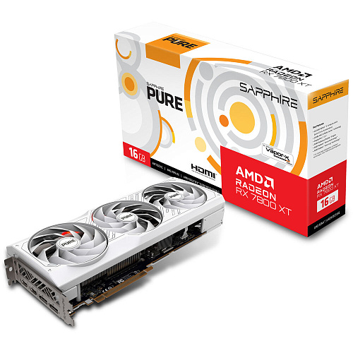 Видеокарта Sapphire AMD Radeon RX 7800 XT Pure Gaming 16G 16384Mb, (11330-03-20G) 2xDP, 2xHDMI, Ret