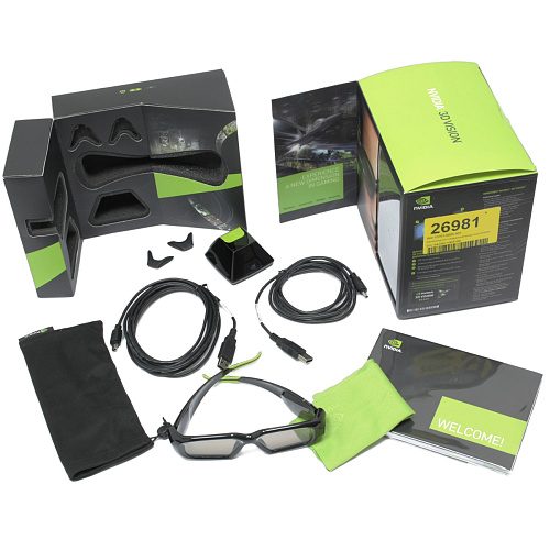 Беспроводные cтереоскопические очки NVIDIA GeForce 3D Vision KIT, USB2.0 Retail