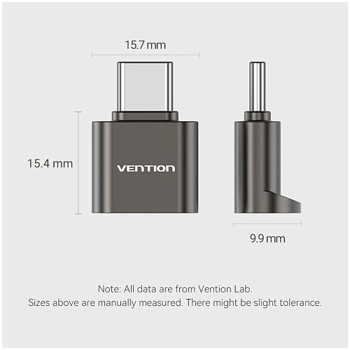 Card Reader Vention CLMH0 USB Type C MicroSD Серый