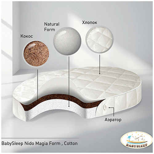 Матрас в кроватку BabySleep Nido Magia Form Cotton (75 х 75)