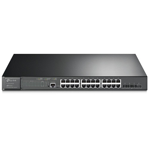 Коммутатор TP-LINK TL-SG3428XMP JetStream уровня 2+,  24x1000BASE-T PoE+, 4x10GbSFP+