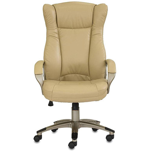 Кресло руководитея Бюрократ CH-879Y/Beige бежевый иск.кожа (золотой пластик)