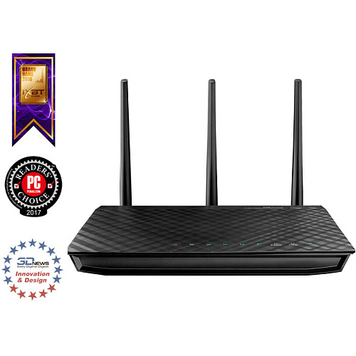 Беспроводной маршрутизатор ASUS RT-N66U 802.11n 900Мбит/с 2,4ГГц и 5ГГц 4xGbLAN 1xGbWAN 2xUSB 
