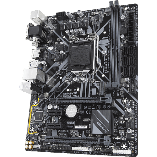 Материнская плата Gigabyte B360M HD3 B360 Socket-1151v2 2xDDR4, 6xSATA3, 1xM.2, 2xPCI-E16x, 4xUSB3.1, D-Sub, DVI-D, HDMI, Glan, mATX