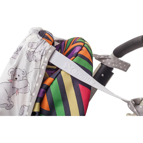 Солнцезащитный тент на коляску Mammie от солнца, насекомых и пуха (серый/голубой)