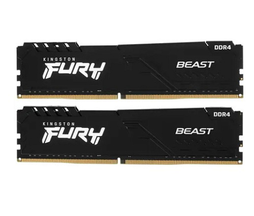 Модуль памяти DIMM 16Gb 2х8Gb DDR4 PC25600 3200MHz Kingston Fury Beast Black (KF432C16BBK2/16) УЦЕНКА