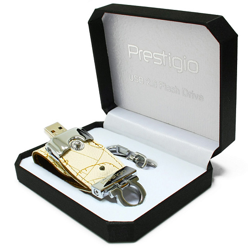 USB Flash накопитель 16GB Prestigio Leather Flash Drive NAND Plain White (EJPLDF16MPWHA)