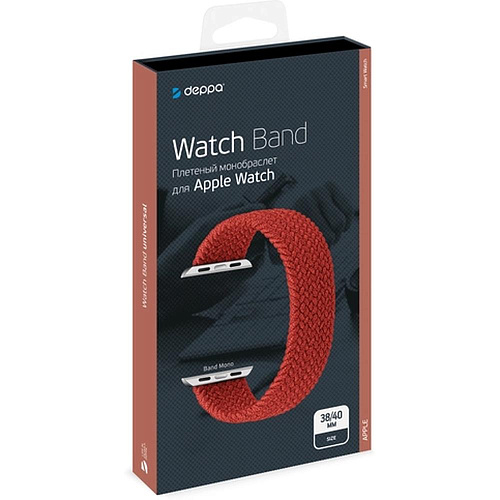 Ремешок для умных часов Нейлоновый ремешок для умных часов Deppa Band Mono для Apple Watch 38/40 mm красный
