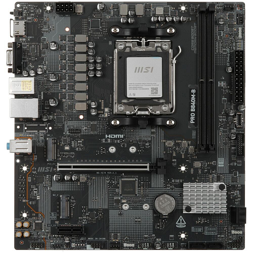 Материнская плата MSI Pro B840M-B Socket-AM5 AMD B840 2xDDR5, 4xSATA3, RAID, 2xM.2, 1xPCI-E16x, 4xUSB3.2, D-Sub, HDMI, 2.5Glan, ATX Ret