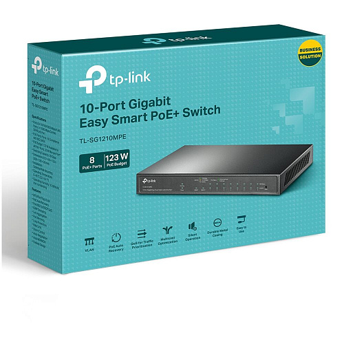 Коммутатор TP-LINK TL-SG1210MPE Easy Smart 9xGbLAN 1xSFP/GbLAN 8xPoE+