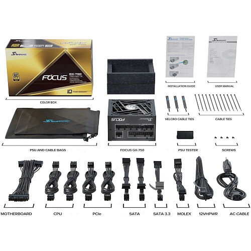 Блок питания 750W Seasonic Focus GX-750 (GX-750 V4 SRP-FGX751-A5A32SF)