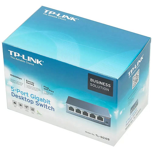 Коммутатор TP-LINK TL-SG105 неуправляемый 5x1000BASE-T, metal case