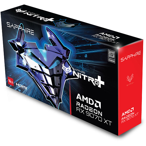 Видеокарта Sapphire 16384Mb AMD Radeon RX 9070 XT Nitro+ 16Gb (11348-01-20G) 2xDP, 2xHDMI, Ret