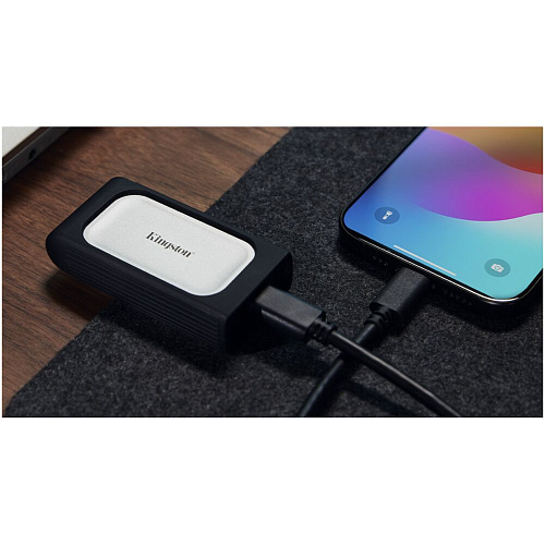 Внешний SSD-накопитель 2Tb Kingston XS2000 SXS2000/2000G (SSD) USB 3.2 серебристый