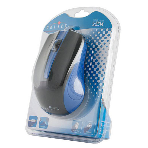 Мышь Oklick 225M Black-Blue проводная