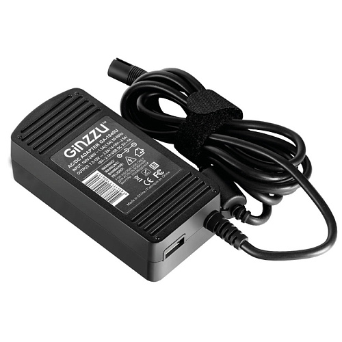 Адаптер питания от сети Ginzzu GA-1040U для ноутбуков 40Вт, 6 коннекторов, 1хUSB 1A